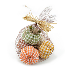 A bag of cloth pumpkins