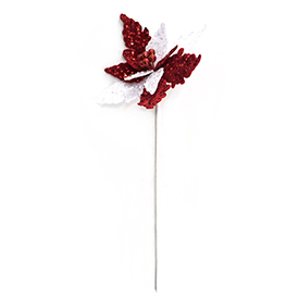 Glitter red white christmas flower