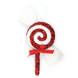 Red gleaming candy lollipop decoration