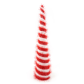 Shiny red and white christmas tree decorations