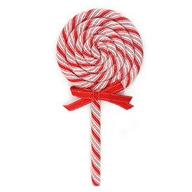 Red striped lollipop decoration