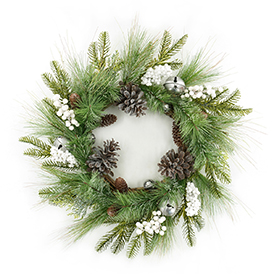 Pinecone white bell wreath