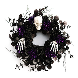 Purpler Dahlia skull wreath