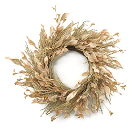 Paper leaf plastic parts wreath