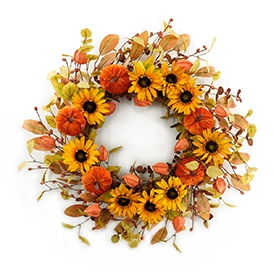 Sunflower pumpkin  wreath