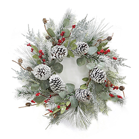 Traditional pine cone christmas wreath