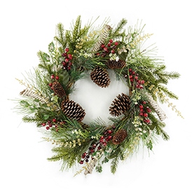 Pinecone fern wreath